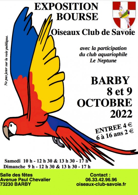 Barby - Exposition Bourse de l'Oiseaux-club de Savoie
